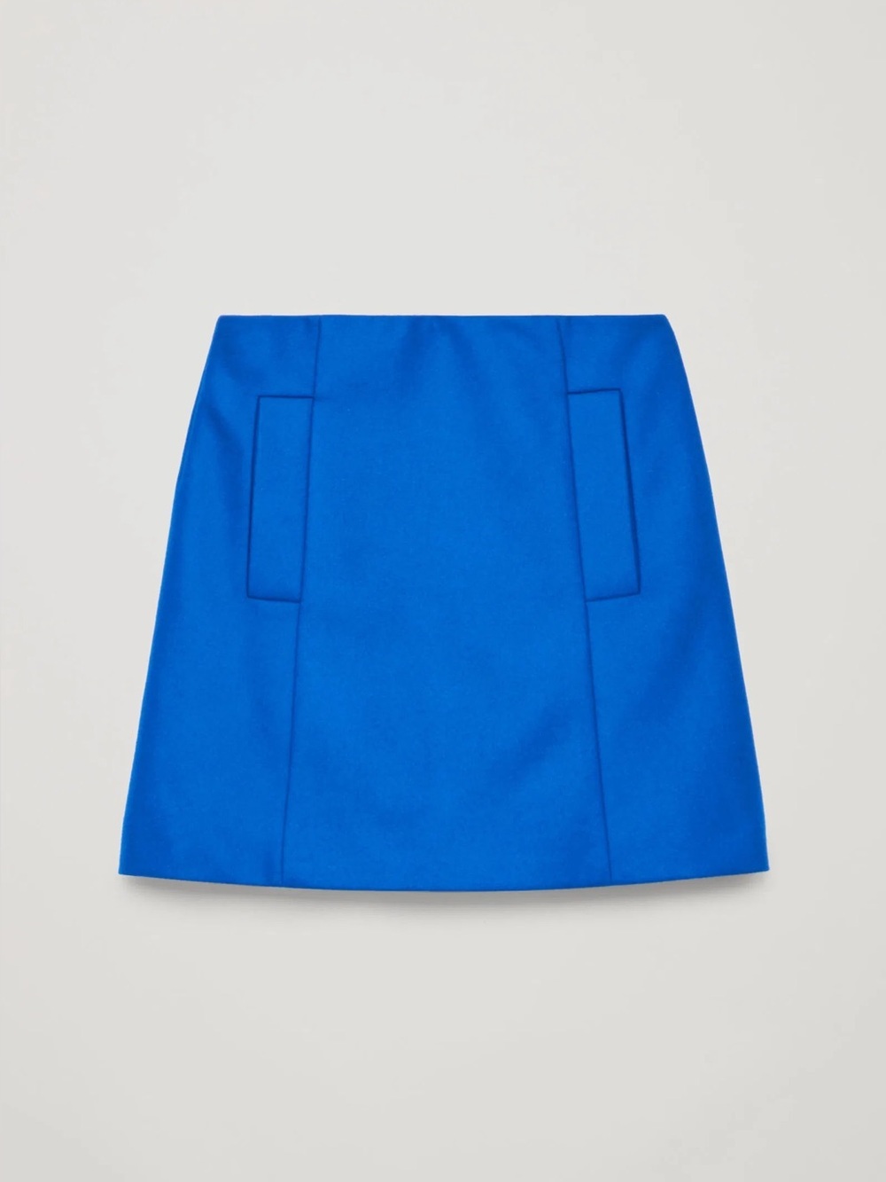 COS Royal Blue Wool Mini Skirt size 4 Needs Hemming